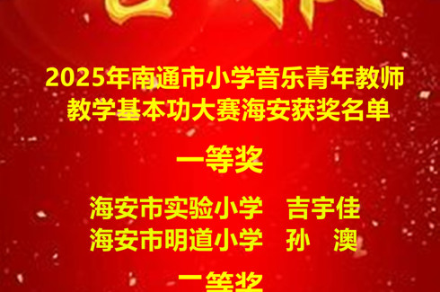 看过来！海安这三位教师在南通市级比赛中获奖了！